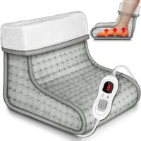 sinnlein Ohřívač nohou šedý s 6 nastaveními teploty a časovačem | Elektrický ohřívač nohou | Ochrana proti přehřátí a automatické vypnutí