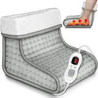 Navaris Fußwärmer Fußheizung elektrisch - 30 x 30 x 24 cm - mit 3  Temperaturstufen Abschaltautomatik - Heizschuhe Wärmeschuhe waschbar - Grau  : : Drogerie & Körperpflege