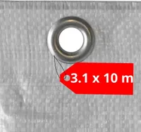 Ochranná plachta na lešenie 3,10 x 10 m 150 g/m² Ochranná plachta na lešenie Látková ochranná plachta Ochranná plachta na lešenie Biela