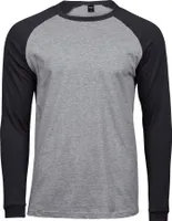 Tee Jays 5072 | Herren Baseball Tee / 100% gekämmte Baumwolle - Farbe: Heather/Black - Größe: M
