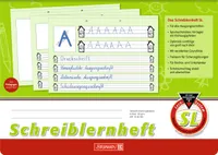 BRUNNEN Schreiblernheft Lineatur SL 1. Schuljahr liniert DIN A4 quer ohne Rand, 16 Blatt