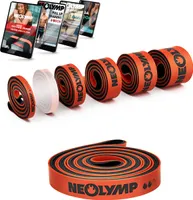 NEOLYMP Resistance Bands - doppelbeschichtetem Naturlatex mit Fitness E-Book -lange Fitnessbänder für Krafttraining, Widerstandsbänder, Klimmzugbänder