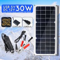 12V/5V 20W Solarpanel Solarmodul Ladegerät USB für Autos Boot Caravan Netzteil 