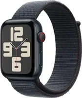 Apple Watch SE GPS + Cellular 44mm hliníkové pouzdro Černý řemínek se sportovní smyčkou