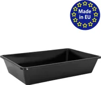 Wanne aus Kunststoff Plastik Schüssel 20 L Staubbad Sandbad Plastikwanne Fusswanne Badewanne Kunststoffwanne eckig 60x40x12 cm Schwarz Aufbewahrung petigi