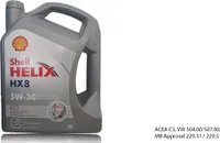 5 Liter SHELL 5W-30 Helix HX8 ECT MB 229.31 MB 229.51 VW 504 00 VW 507 00