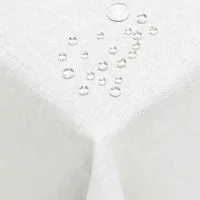 DecoHomeTextil Leinen Optik Tischdecke Weiss Eckig 110 x 110 cm mit Lotus Effekt Abwaschbar