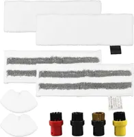 10 Stücke Dampfreiniger Zubehör Kompatibel für Kärcher SC1/SC2/SC3/SC4/SC5/SV7 Dampfreiniger Easyfix Mikrofaser-Tuchset (2 Bodentücher+2 Schleiflappen+2 Handdüse-Tücher+ 4 Rundbürsten)