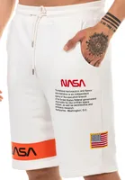 Red Bridge Herren Shorts Kurze Hose Capri Sweat Pants Jogginghose NASA Logo USA Ecru XL