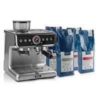 Espressomaschine Siebträger Barista Edelstahl silber Milchaufschaum inkl Kaffee