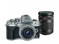 Digitalkamera Olympus E-M10 Mark IV 1442 EZ + 40-150mm II R Pancake Doppelzoom-Kit Silber/Silber/Silber