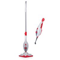 Dirt Devil Dampfreiniger DD7001 - 2-in-1 Handdampfreiniger und Bodenreiniger - Bodenwischer 1300W - inkl. Verschiedene Aufsätze - Geeignet für Verschiedene Bodentypen - Kunststoff - Rot/Weiß