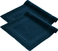 Komfortec Badvorleger Set 2 Teilig, Frottee Duschvorleger, Waschbar Duschmatte & Badteppich, 600 g/m² &100% Baumwolle, Saugfähig & Schnelltrocknend, 50 x 70 cm, Petrol
