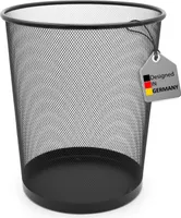 BigDean Papierkorb Mülleimer schwarz 20L Draht - Mülleimer Büro - robuster Papiereimer für Zuhause & Büro
