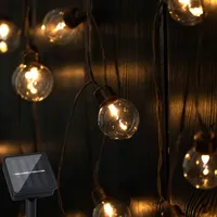 LUMILED solární pohádková světla 20x LED 7,5 M solární pohádková světla venkovní světlo IP44 teplá bílá 3000K žárovky pro vánoční venkovní solární řetěz