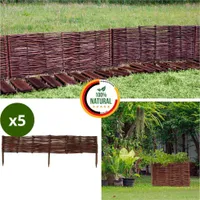 Floranica 5 kusů proutěných obrub na záhony 10 cm x 100 cm proutěné obruby na trávníky proutěné obruby na záhony obruby na trávníky plot na záhony proutěný plot