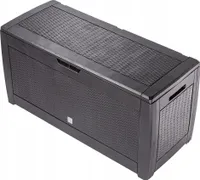 KADAX Gartenkiste "Weria", Aufbewahrungsbox aus Kunststoff, Gartentruhe, Gartenbox, Dunkelbraun, 310L, 119 cm
