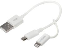 LogiLink Daten- & Ladekabel USB - Micro USB Stecker weiß