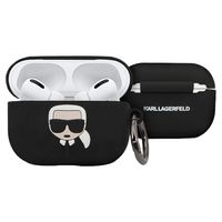 Karl Lagerfeld Silikon Cover für Apple AirPods Pro Schwarz Schutzhülle Tasche Case Etui Zubehör
