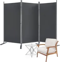 ACXIN Paravent Raumteiler 3 Teilig 275x180cm Stoff Raumteiler Trennwand Klappbar Stellwand Raumtrenner Sichtschutz Sichtschutzwand für Innen und Außenbereich (Dunkelgrau)