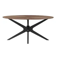 Miliboo - Ovaler Design-Esstisch mit Walnussfurnier L160 cm DIELLI