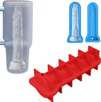 Große Eiswürfelform, 1 Stück Ice Cube Tray Silicone, Lustige Formen, Eiswürfel Silikonform, Kreative Eiswürfelform,Rot