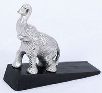 Casa Padrino Türstopper Elefant Silber / Schwarz - Luxus Accessoires