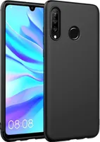Silikon Hülle für Huawei Y6p Schutzhülle Matt Schwarz Backcover Handy Case
