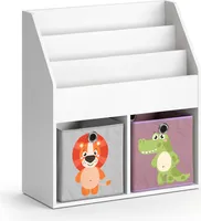 Vicco Kinderregal Luigi, 72 x 79 cm mit 2 Faltboxen opt.3, Weiß