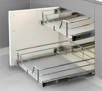 Teleskopschublade 1er Set Küchenschublade Schrankauszug Schublade Korbauszug für 56cm Schrankbreite