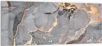 DEQORI Küchenrückwand Glas 125x50 cm 'Elegantes Marmormuster' Spritzschutz Bad Rückwand
