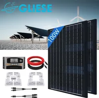 100W Solarpanel Wohnmobil Set Solarmodul Monokristallin Photovoltaik mit Montage PV halterung