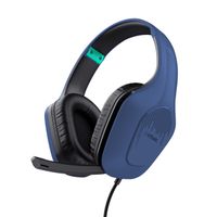Trust Gaming GXT 415B Zirox Leichtes Gaming Headset mit 50-mm-Treiber für PC, Xbox, PS4, PS5, Switch, Mobile, 2-m-Kabel, 3,5-mm-Audioanschluss, Over-Ear Kopfhörer mit Kabel - Blau