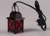 Laterne, roter Einsatz, Krippenbeleuchtung, mit 3,5 Glühbirnchen, für 3,5V Trafo