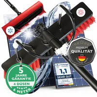 toolmacher Teleskop Waschbürste 6m [+Schneeschieber] - PV Schneeräumer - Teleskopstange Fensterreinigung, Photovoltaik - Waschbürste mit Teleskopstiel