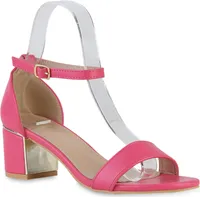 VAN HILL Damen Klassische Sandaletten Blockabsatz Schuhe 840887, Farbe: Fuchsia, Größe: 37
