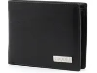 bugatti Leder Geldbörse City Line Coin Wallet Combi Style 8CC Metal Logo Black schwarz