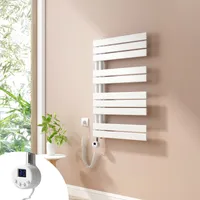 Heilmetz Badheizkörper Elektrisch Heizkörper mit Heizstab, 90x60cm Weiß Handtuchtrockner und 300Watt Temperaturgeregelte Heizstäbe Geeignet für 4 ㎡ Badezimmer