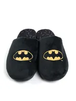 DC Comics Batman Hausschuhe für Herren und Damen - Uni Puschen Schlappen Slipper Pantoffeln Schwarz 40-41