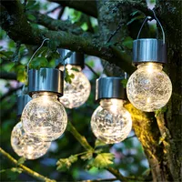 HI Solar-LED-Lichter zum Aufhängen 5 Stk. Risse-Glas-Design