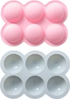 CANDeal 2 Stück Große Halbrunde Silikonform, Halbkugelform Für Schokolade, Süßigkeiten Und Gummibärchen, Teekuchen-Backgeschirr-Set