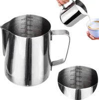Orion Milchkännchen Milchkanne Milchkrug Aufschäumer mit Henkel und Skala aus Edelstahl 580 ml