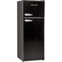 respekta Kühlschrank Retro Kühlschrank Stand Kühl-Gefrierkombination schwarz