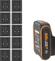 10x Akkuhalter für Worx Akku Wandhalter 20V Akkuwandhalter Wandhalterung Halter 20 V
