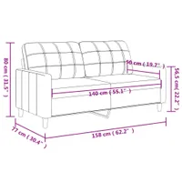 vidaXL 2-Sitzer-Sofa Schwarz 140 cm Kunstleder