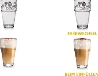 Latte-Macchiato Glas, Glas-Becher mit Aufdruck, spülmaschinengeeignete Kaffee-Gläser, 6er Set, von  James Premium®