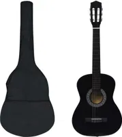8dielna klasická gitarová sada pre začiatočníkov čierna 3/4 36"