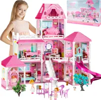 MalPlay XXL Großes Ausklappbares Villa | Puppenhaus mit Zubehör | Möbeln, Puppen Und Hunden | Kinder Mädchen ab 3 Jahren