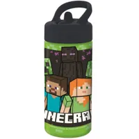 Športová fľaša na pitie Minecraft so slamkou