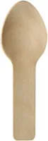 PAPSTAR 150 Fingerfood - Löffel, Holz "pure" 7,6 cm | Folie (150 Stück)